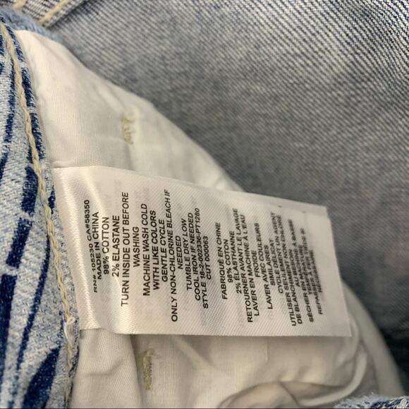 Current/Elliot The Stiletto Jean Wily Blue Palm Print Size 23 - Picture 3 of 7